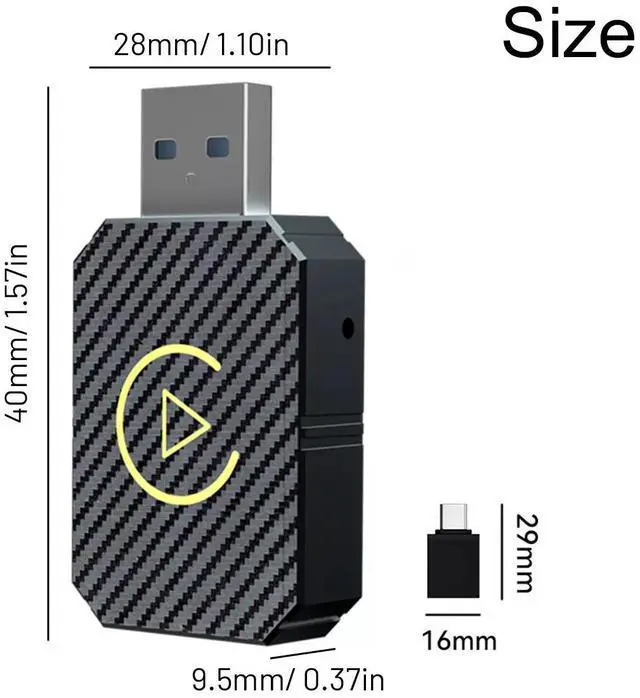 Alt view image 5 of 7 - Nshi USB Dongle Wireless CarPlay Adapter For iPhone Apple Wireless Carplay Plug &Play