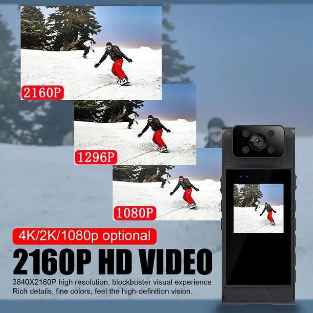 Alt view image 5 of 7 - Nshi 4K WiFi Camcorder Body Camera Audio Recorder Night Vision Sport Body Worn Camear