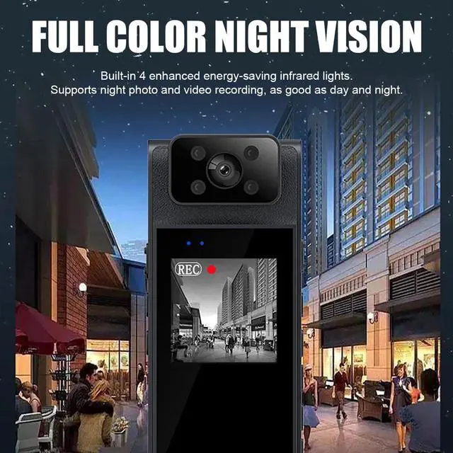 Alt view image 2 of 7 - Nshi 4K WiFi Camcorder Body Camera Audio Recorder Night Vision Sport Body Worn Camear