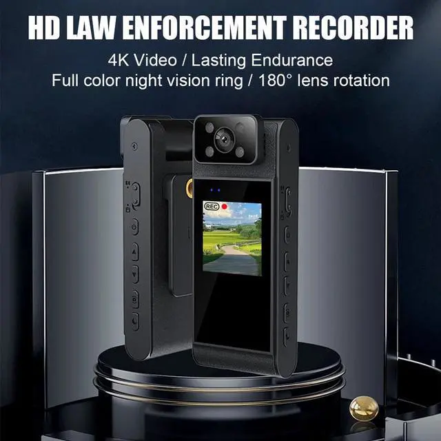 Alt view image 2 of 7 - 4K Mini WiFi Camera Camcorder Audio Recorder Night Vision Police Body Worn Cam