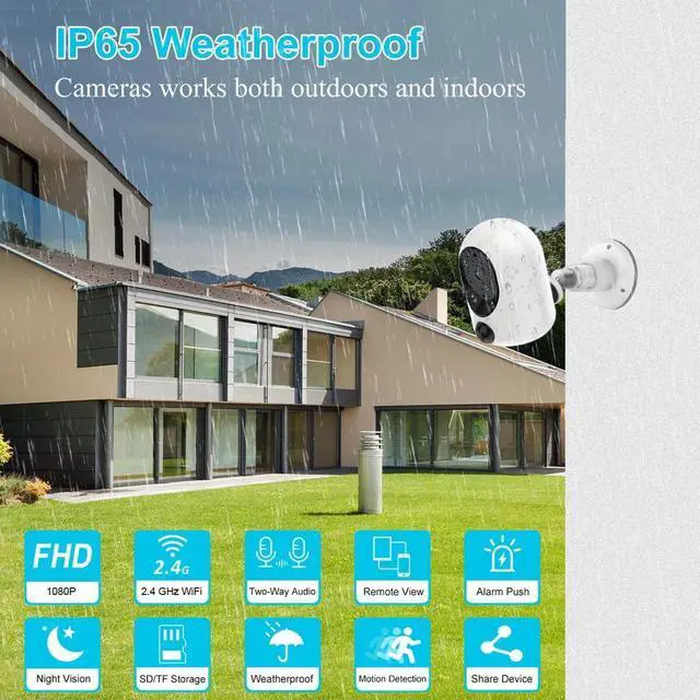Alt view image 5 of 7 - 2K Wifi Camera 4MP Wireless PIR Motion Night Vision Camcorder Home Security Cam
