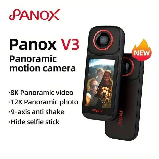 Alt view image 2 of 7 - Panox V3 Panoramic Sports Camera, Motorcycle Riding, Travel Skiing, 360 Degree Panoramic Image