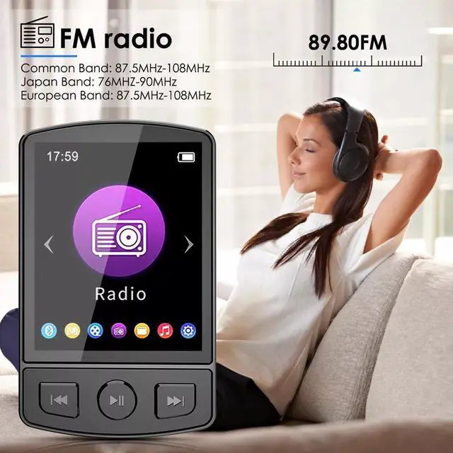 Alt view image 4 of 7 - Bluetooth Sport Lossless Music MP4 MP3 Player FM Radio Recorder With 32GB Card
