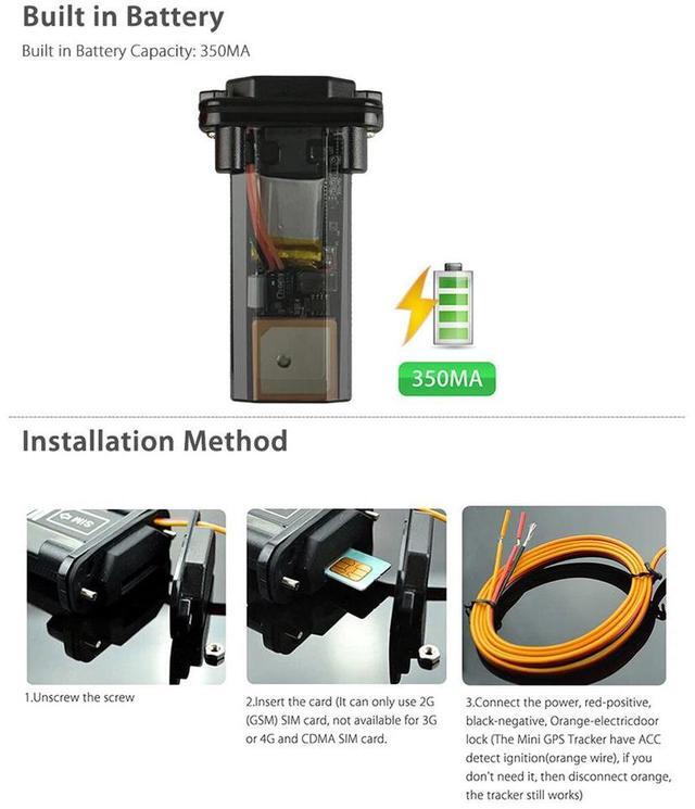 Alt view image 3 of 7 - Car Vehicle Mini GPS Tracker Locator Tracking System Device Motorbike Waterproof