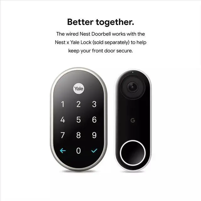 Alt view image 4 of 7 - Nest Hello Doorbell (Wired) with 24/7 Streaming HDR Video, HD Talk