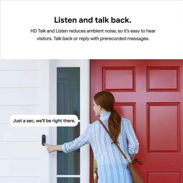 Alt view image 3 of 7 - Nest Hello Doorbell (Wired) with 24/7 Streaming HDR Video, HD Talk