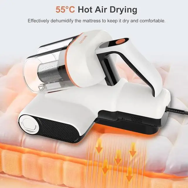 Alt view image 5 of 5 - 2025 NEW 500W Mattress Vacuum Cleaner UV Light 7-16Kpa Strong Suction 6 Stage Filtration System Hot Air Drying Lightweight Cleaner