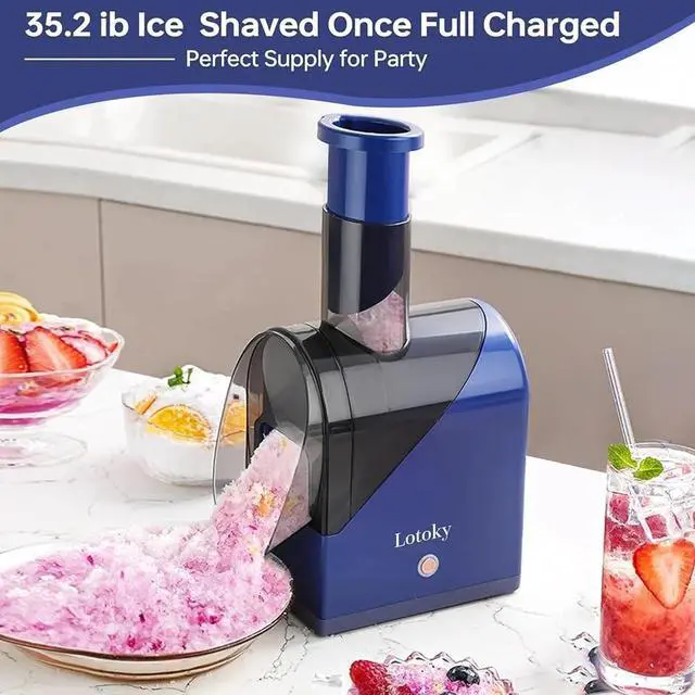 Alt view image 2 of 4 - Portable Ice Shaver Machine Slushie Maker Shaved Ice Maker Cocktails Snow Cones Low Noise Easy to Use