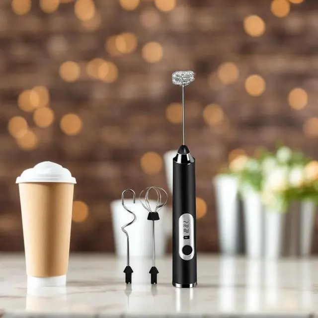 Alt view image 7 of 7 - Electric Milk Frother Handheld Whisk Mixer Stirrer Coffee Egg USB Rechargeable