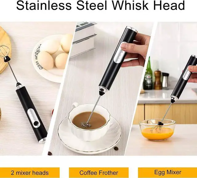 Alt view image 4 of 7 - Electric Milk Frother Handheld Whisk Mixer Stirrer Coffee Egg USB Rechargeable