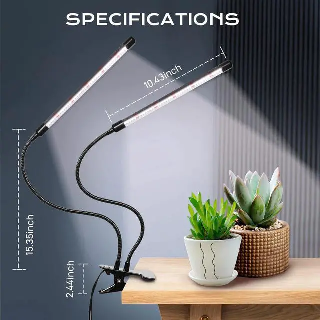 Alt view image 4 of 7 - LED Grow Light with Full Spectrum for Indoor Plants 5 Dimmable Levels White