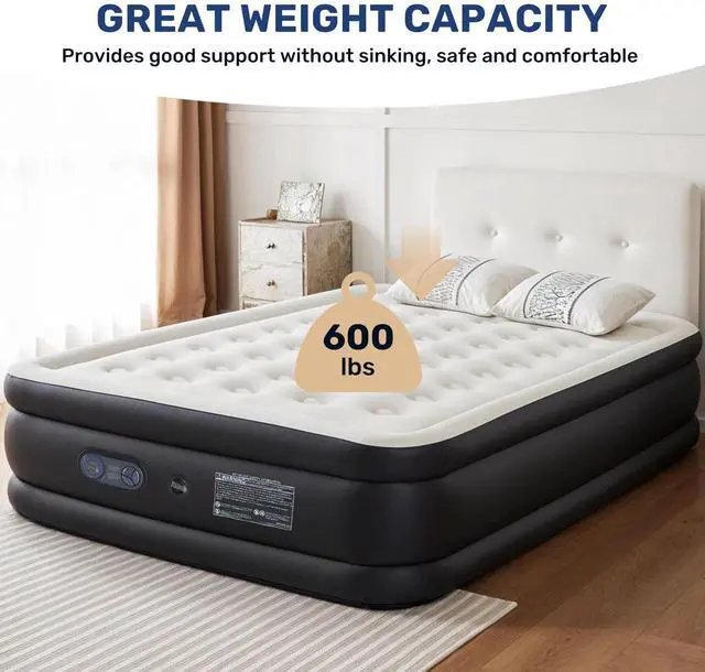 Alt view image 3 of 6 - 18" Bed Height Twin Camping Air Mattress with Built-in Electric High-Speed Pump