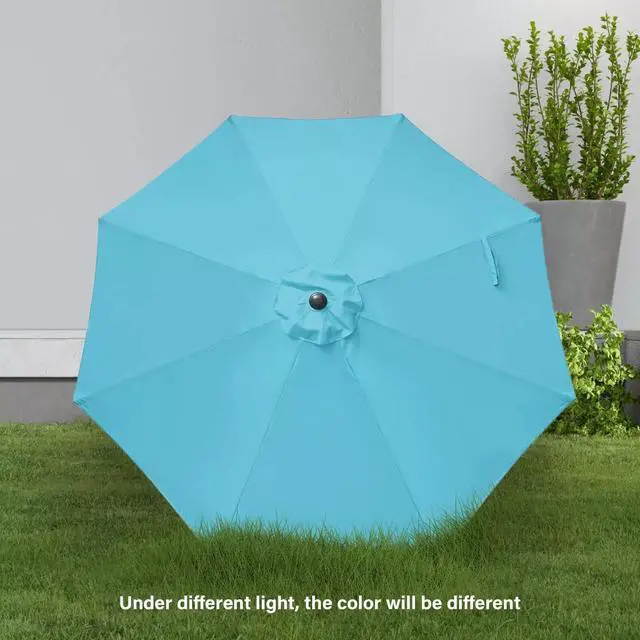 Alt view image 5 of 7 - 2 Pack 9ft Umbrellas Outdoor Push Button Tilt/Crank for Garden Pool Turquoise