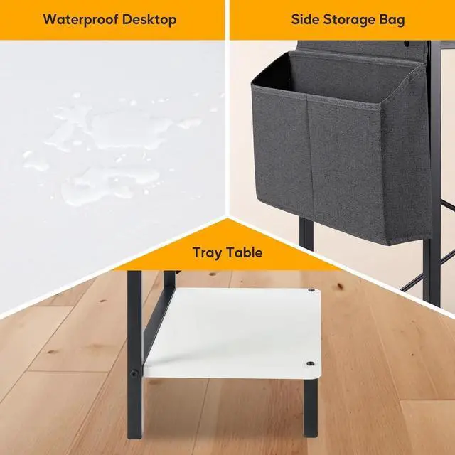 Alt view image 5 of 7 - 50" L Shaped Gaming Desk Home Office Computer Desk Storage Bag White