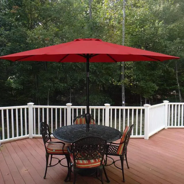 Alt view image 6 of 6 - 9' Patio Umbrella Outdoor Table Market Yard Umbrella with Push Button Tilt/Crank