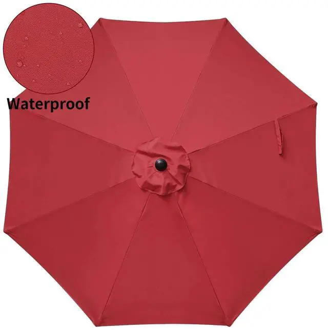 Alt view image 4 of 6 - 9' Patio Umbrella Outdoor Table Market Yard Umbrella with Push Button Tilt/Crank