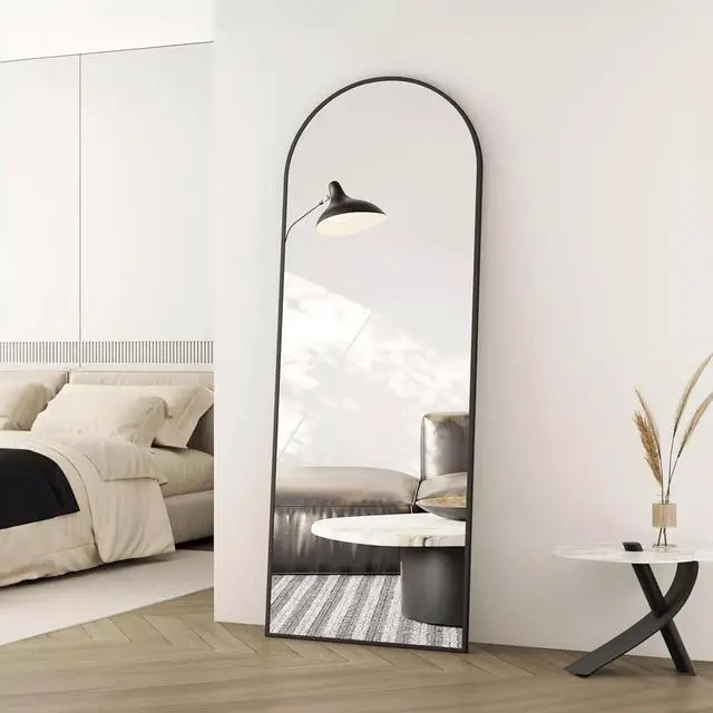 Alt view image 6 of 6 - Full-length Mirror Floor Mirror Large Wall Bedroom Mirror Stand Alloy Thin Frame