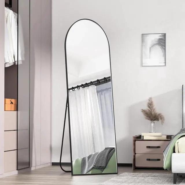Alt view image 2 of 6 - Full-length Mirror Floor Mirror Large Wall Bedroom Mirror Stand Alloy Thin Frame