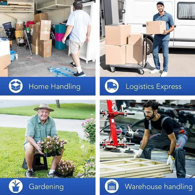 Alt view image 7 of 7 - Platform Truck with 440lb Weight Capacity and 360 Degree Swivel Wheels Blue