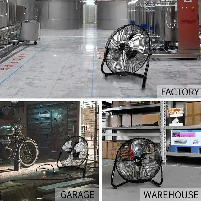 Alt view image 3 of 6 - 18 Inch High Velocity Metal Industrial Floor Fan for Warehouse Workshop Factory
