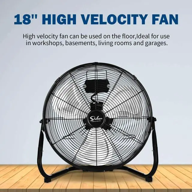 Alt view image 4 of 6 - 18 Inch High Velocity Metal Industrial Floor Fan for Warehouse Workshop Factory