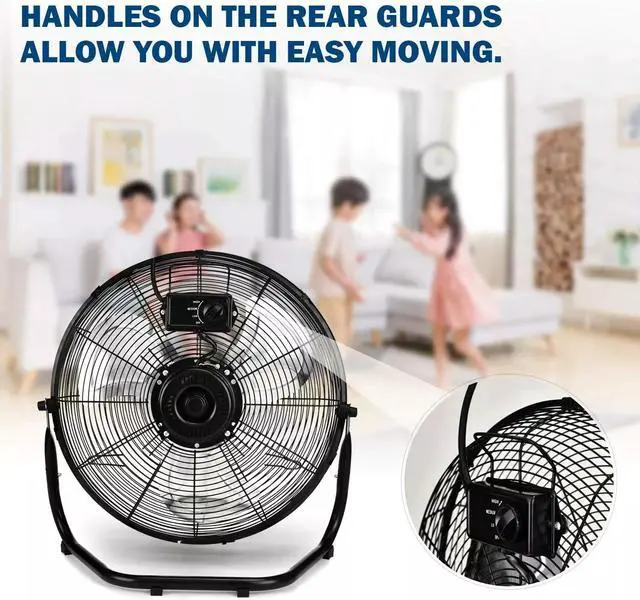 Alt view image 2 of 6 - 18 Inch High Velocity Metal Industrial Floor Fan for Warehouse Workshop Factory