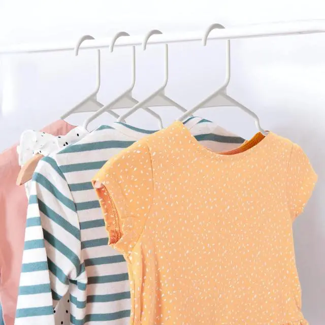 Alt view image 6 of 7 - 50 Pack Plastic Hangers Lightweight Space-Saving for Shirts Dresses Coats White