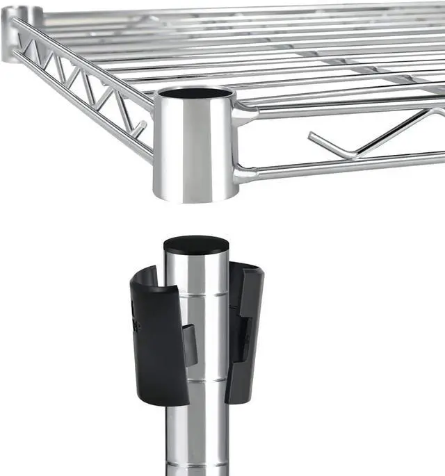 Alt view image 5 of 6 - 5-Tier Storage Shelving Unit 1250 Lbs Loading Capacity Heavy Duty Chrome 1 Pack