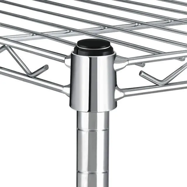 Alt view image 3 of 6 - 5-Tier Storage Shelving Unit 1250 Lbs Loading Capacity Heavy Duty Chrome 1 Pack
