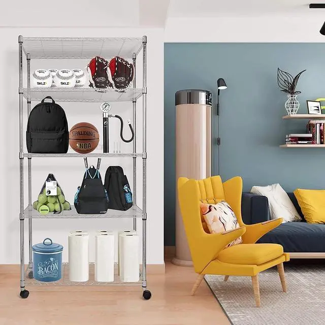Main image of 5-Tier Storage Shelving Unit 1250 Lbs Loading Capacity Heavy Duty Chrome 1 Pack