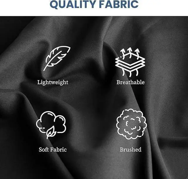 Alt view image 6 of 7 - Queen Bed Sheet Set Cooling Breathable & Super Soft 4 Piece Bedding Sheets Black