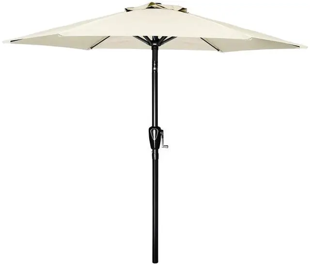 Main image of 9ft Patio Umbrella Outdoor Market Umbrella with Push Button Tilt/Crank Beige