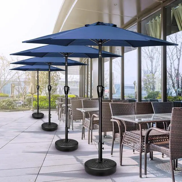 Alt view image 7 of 7 - 2 Pack 7.5ft Umbrella Outdoor with Push Button Tilt/Crank for Garden Pool Blue