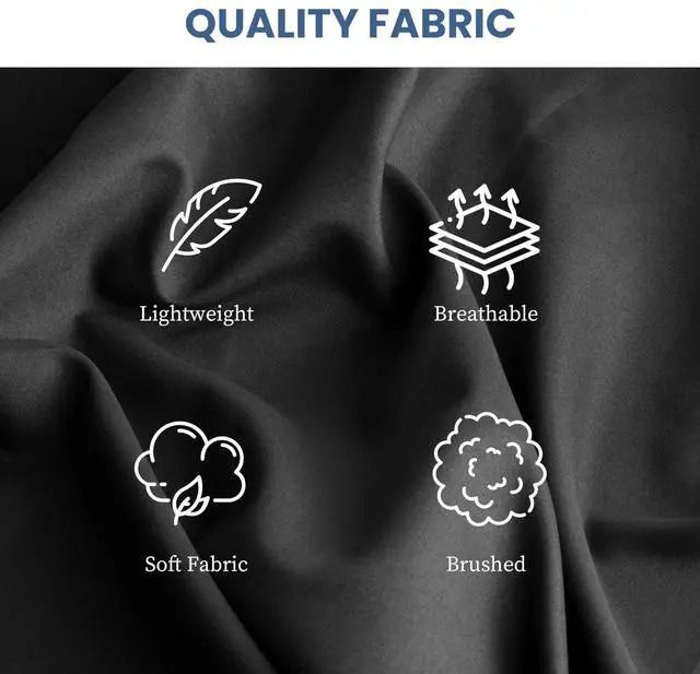 Alt view image 6 of 7 - Deep Pocket Queen Size 4 Piece Sheet Set Super Soft Cooling Bedding Sheets Black