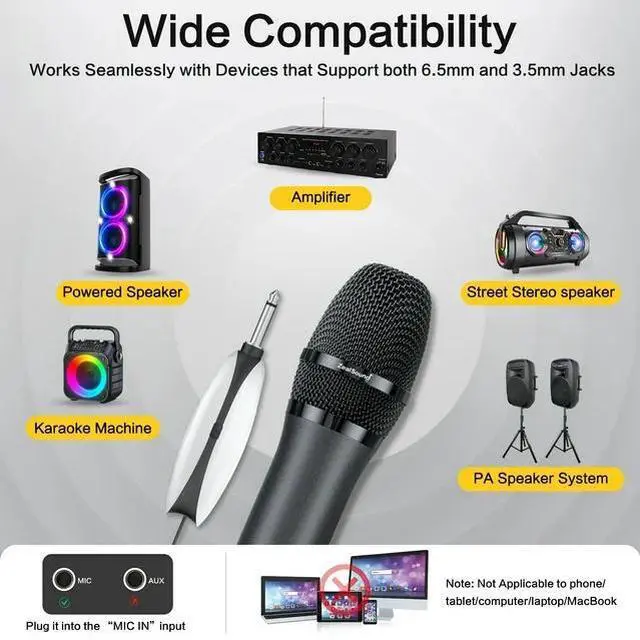 Alt view image 3 of 7 - ZealSound UHF Wireless Microphone System-Metal Rechargeable Cordless Dynamic Mic,2 Handheld Mics with Auto Frequency Scan,LCD Display,200ft Range Professional for Karaoke,Church,Stage,Live