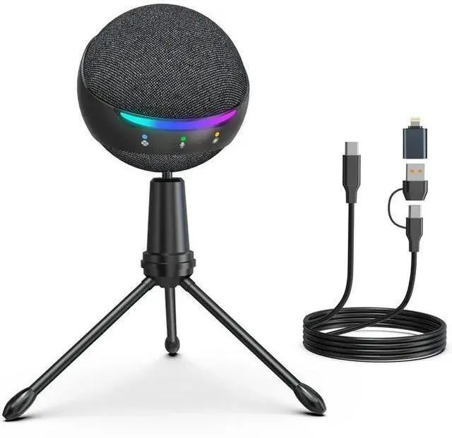 Main image of ZealSound USB Microphone for iPhone/PC, RGB Mic with Touch Mute, Noise Cancel, Real-Time Monitor for Podcast, ASMR, YouTube, Zoom