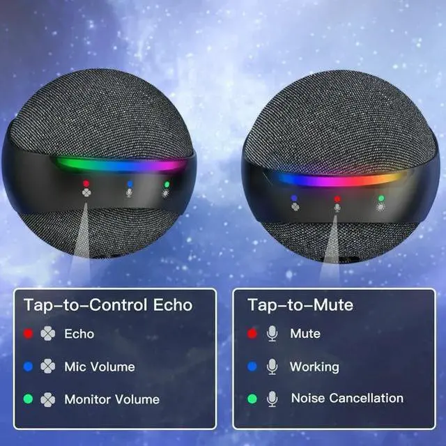 Alt view image 2 of 7 - ZealSound USB Microphone for iPhone/PC, RGB Mic with Touch Mute, Noise Cancel, Real-Time Monitor for Podcast, ASMR, YouTube, Zoom