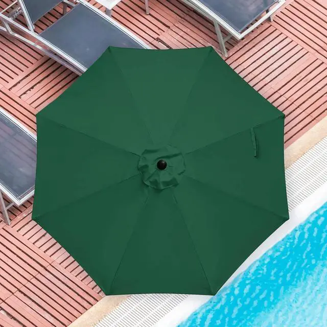 Alt view image 7 of 7 - 9ft Patio Umbrella Outdoor Table Market Yard Umbrella with 8 Sturdy Ribs Green