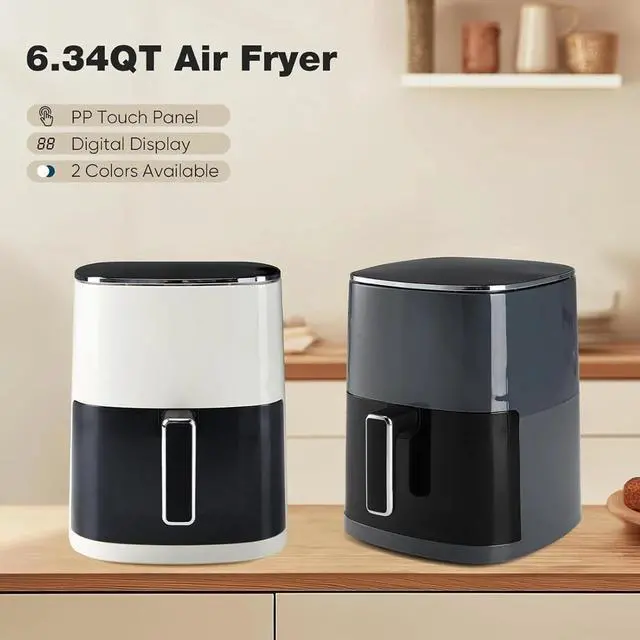 Alt view image 4 of 4 - Air Fryer 6.34QT +1Drawer 12 Presets Functions Digital Family 1700W,Smart Finish