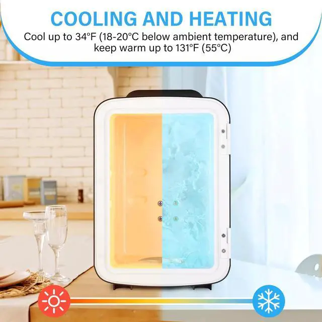 Alt view image 7 of 7 - 4L/6 Can Mini Fridge Portable Cooler & Warmer Refrigerator 100% Freon-Free