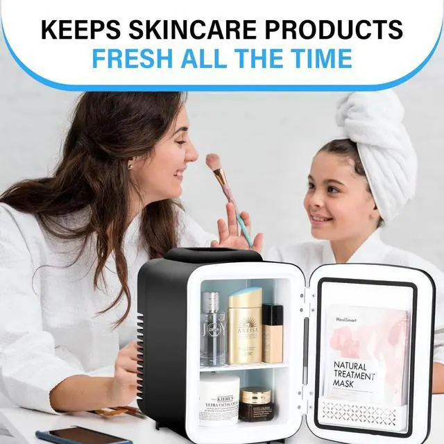 Alt view image 2 of 7 - 4L/6 Can Mini Fridge Portable Cooler & Warmer Refrigerator 100% Freon-Free