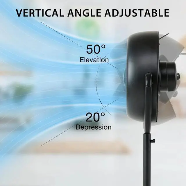 Alt view image 3 of 7 - Industrial Retro Pedestal Stand Fan Adjustable Height for Industrial Residential
