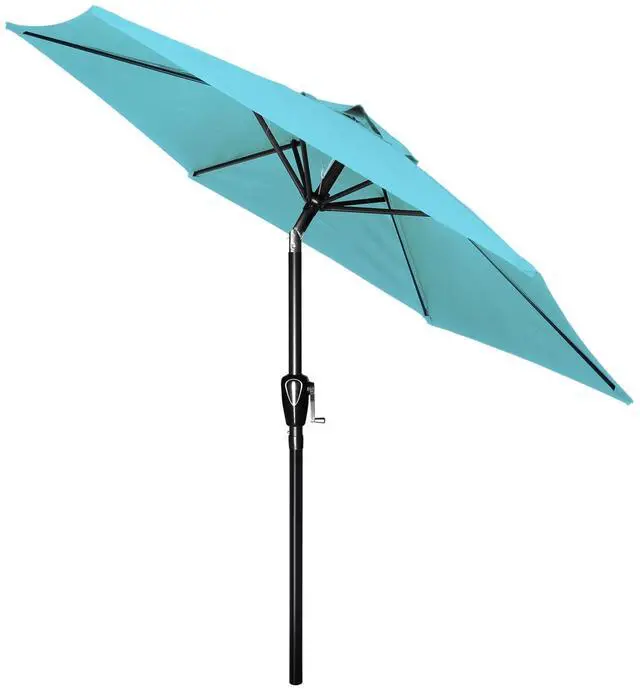 Alt view image 2 of 7 - 7.5' Patio Umbrella Outdoor Market Yard Umbrella with 6 Sturdy Ribs Turquoise