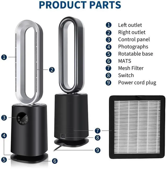 Alt view image 5 of 6 - Air Purifier Replacement Activated Carbon Filters Set 2 Count (Pack of 1)