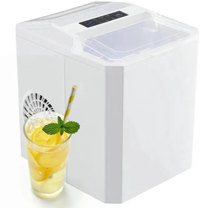 Main image of Countertop Ice Maker Self-Cleaning with Scoop Basket & Handle for Kitchen White