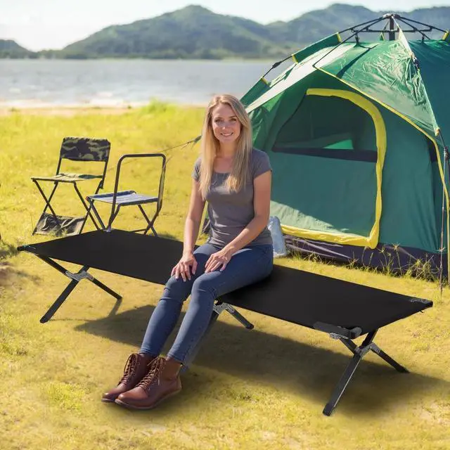 Alt view image 6 of 7 - Folding Camping Cot with Storage Bag Portable and Lightweight Sleeping Bed