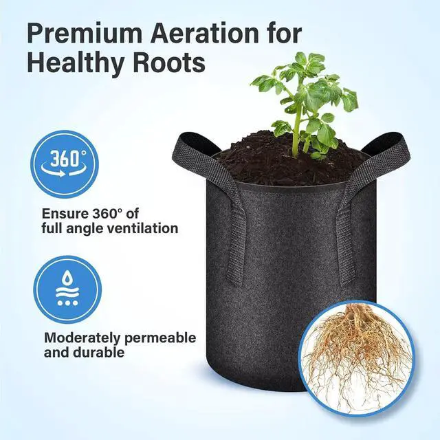 Alt view image 6 of 7 - 7-Gallon 5-Pack Potato Grow Bags & 15-gal 5-pcs Plant Pots for Vegetable