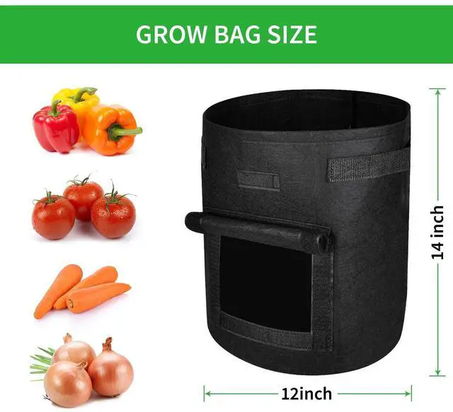 Alt view image 5 of 7 - 7-Gallon 5-Pack Potato Grow Bags & 15-gal 5-pcs Plant Pots for Vegetable