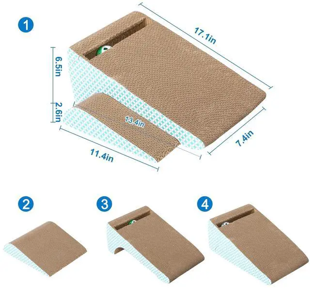 Alt view image 2 of 6 - Slope Cut Ball Cat Scraper Combination Cat Leisure Bed Indoor Scraper and Play