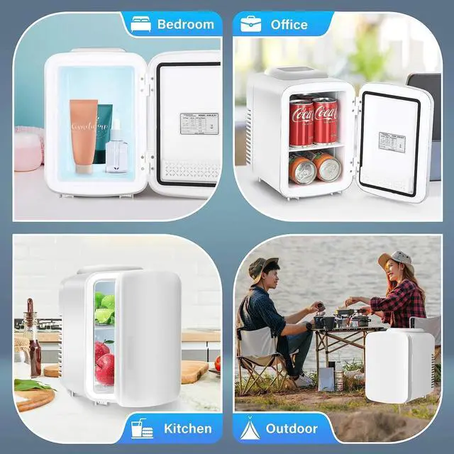 Alt view image 7 of 7 - 4L Mini Fridge 6 Can Portable Cooler & Warmer Compact Refrigerators